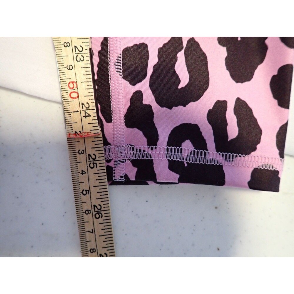 FLEO El Toro High Rise Leggings Pink Leopard Cheetah Print 25" Medium - Picture 7 of 7